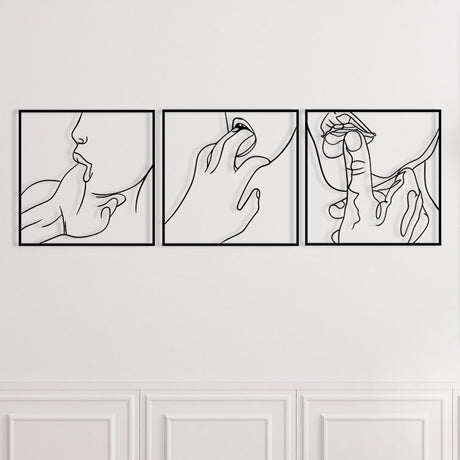 Sensual Line Art Wall Decor - BrossHome Metal Wall Art