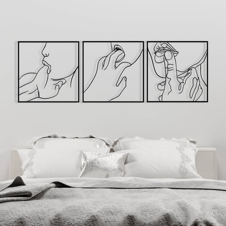 Sensual Line Art Wall Decor - BrossHome Metal Wall Art