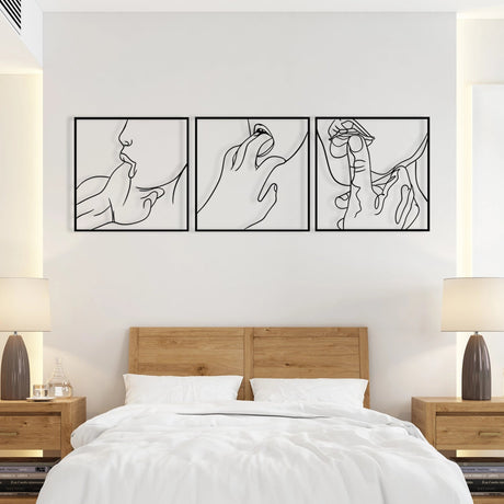 Sensual Line Art Wall Decor - BrossHome Metal Wall Art