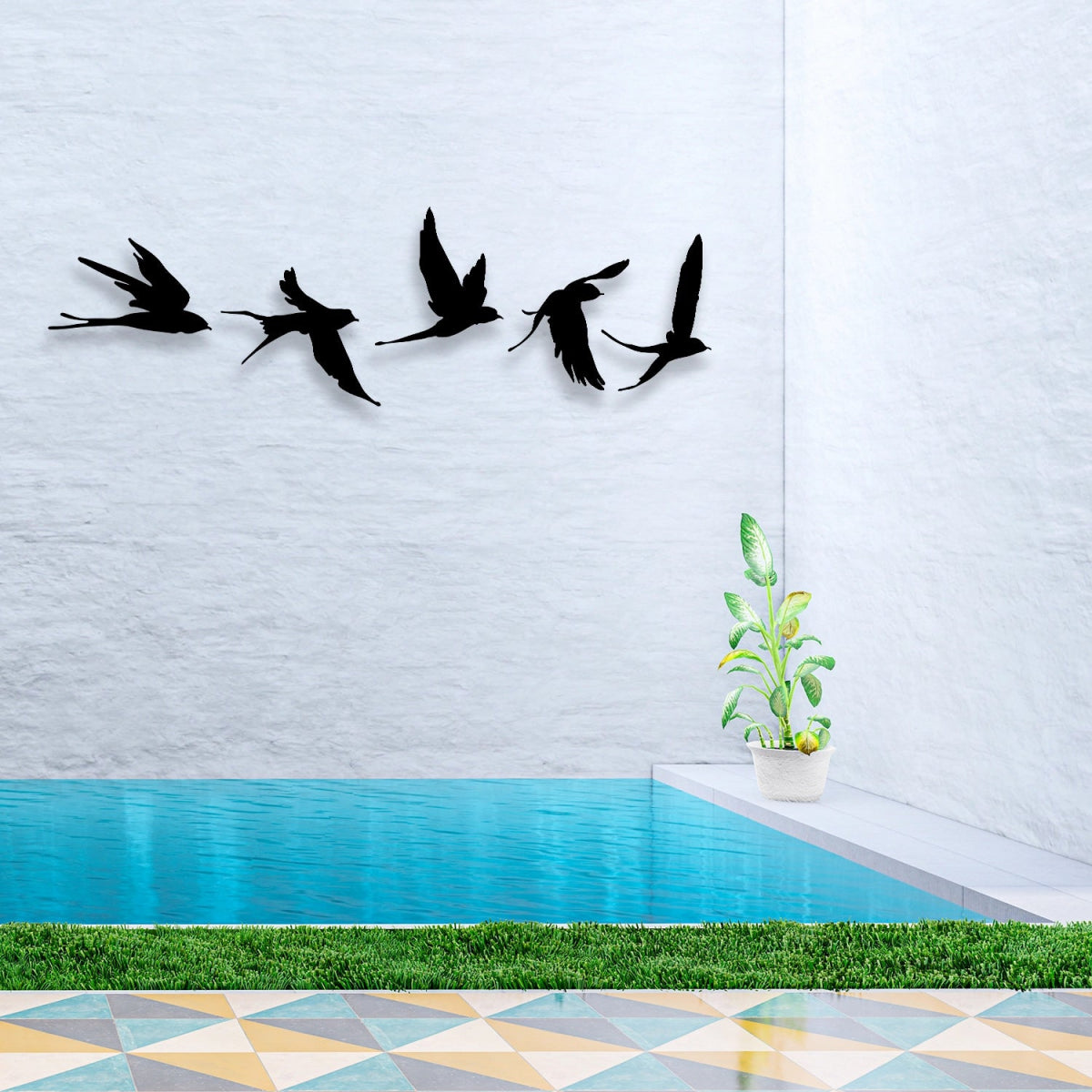 Shaped Metal Bird Wall Art Decor - BrossHome Metal Wall Art