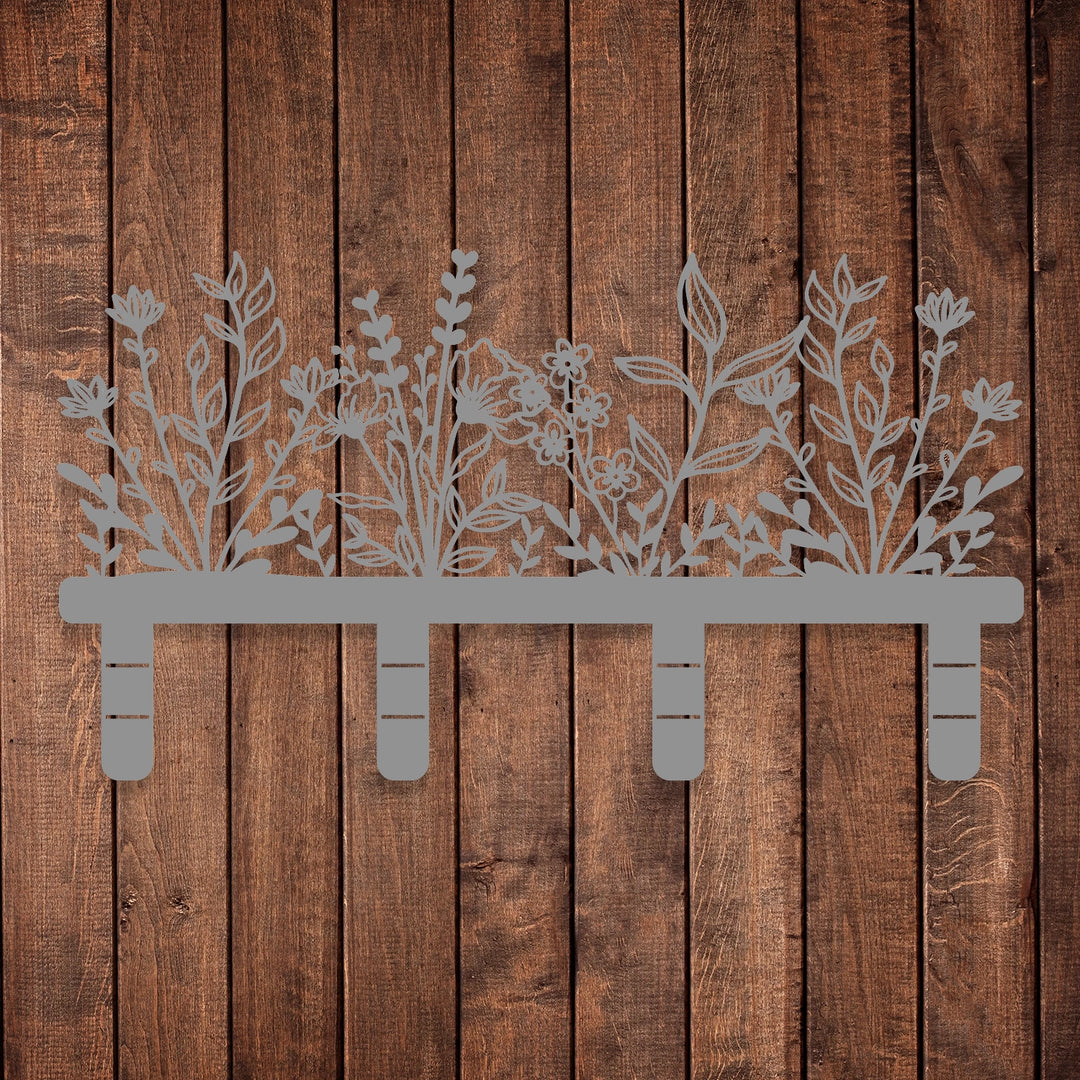 Floral Elegance Metal Wall Coat Rack-7