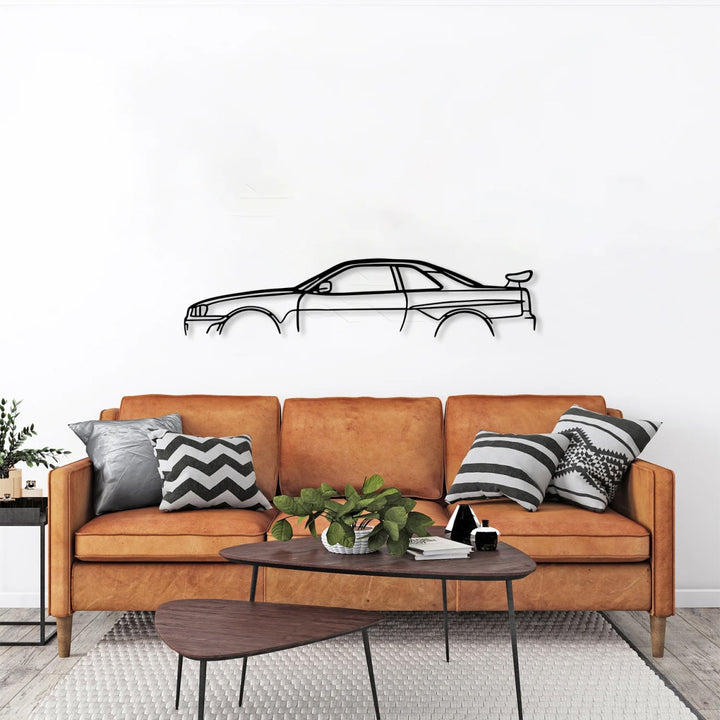 Skyline R34 Car Silhouette Metal Wall Art - BrossHome Metal Wall Art