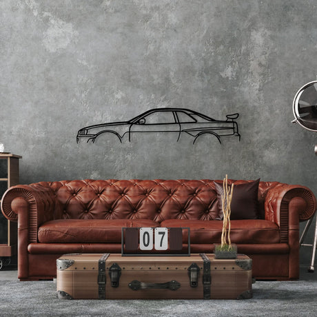 Skyline R34 Car Silhouette Metal Wall Art - BrossHome Metal Wall Art