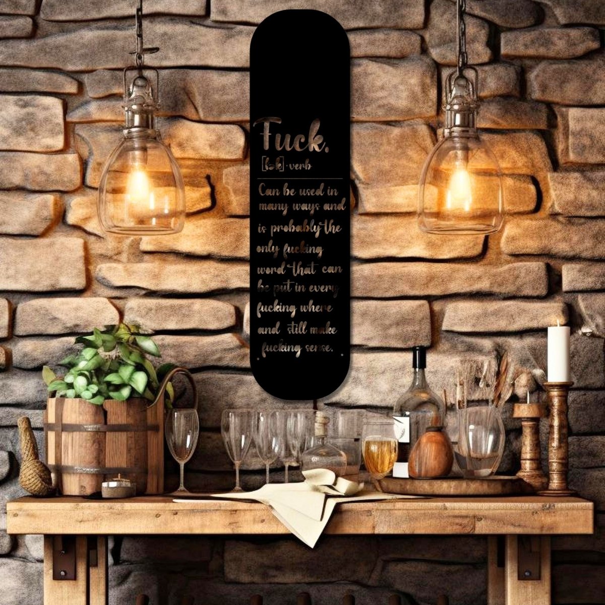 Slang Dictionary Quote Metal Wall Decor - BrossHome Metal Wall Art