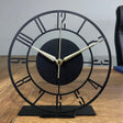 Small Modern Black Tabletop Clock - BrossHome Metal Wall Art