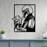 Space Warrior & Alien Child Metal Wall Art - BrossHome Metal Wall Art