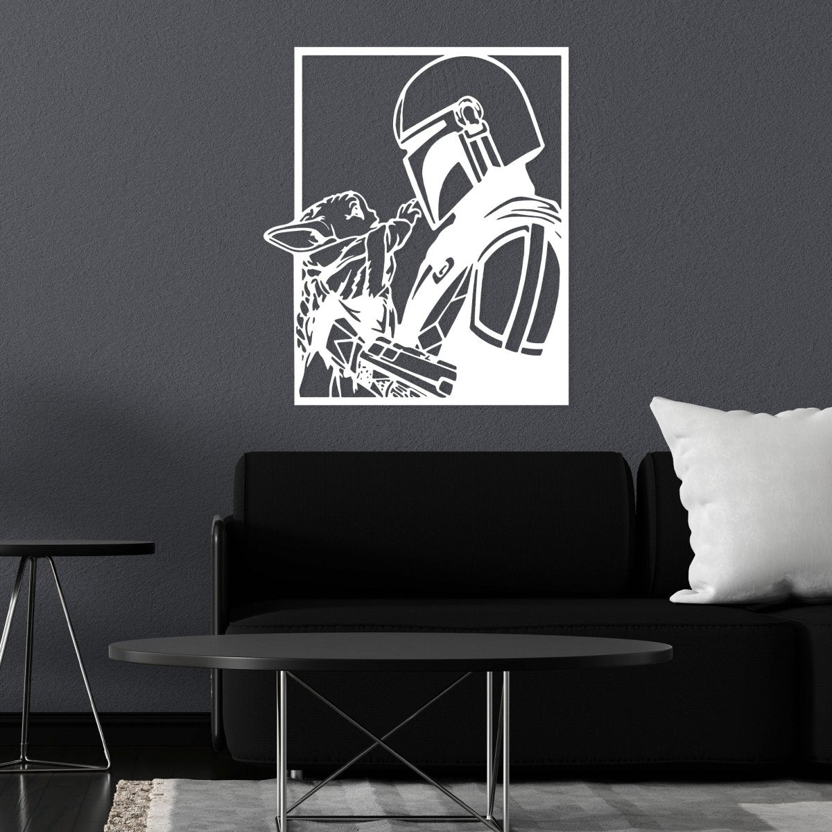 Space Warrior & Alien Child Metal Wall Art - BrossHome Metal Wall Art