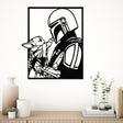 Space Warrior & Alien Child Metal Wall Art - BrossHome Metal Wall Art