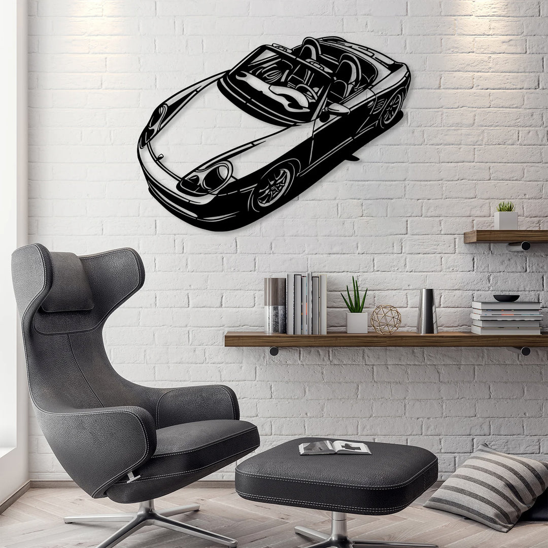 Boxster 986 Car Silhouette Metal Wall Art