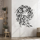 Swirling Fish School Metal Wall Art - BrossHome Metal Wall Art