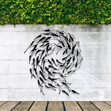 Swirling Fish School Metal Wall Art - BrossHome Metal Wall Art
