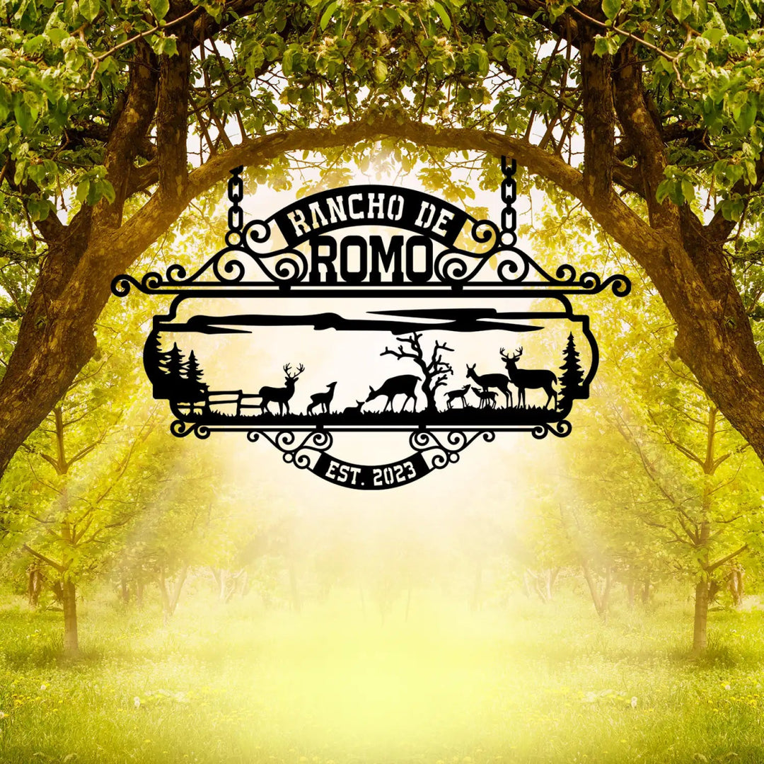 The Rancho de Romo Custom Metal Sign - BrossHome Metal Wall Art
