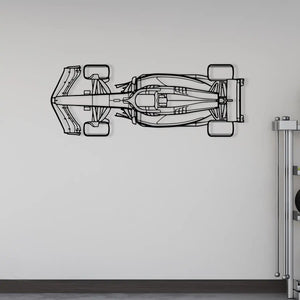 Top View Formula 1 Car Metal Wall Art