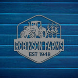 Tractor Metal Sign with Name - BrossHome Metal Wall Art