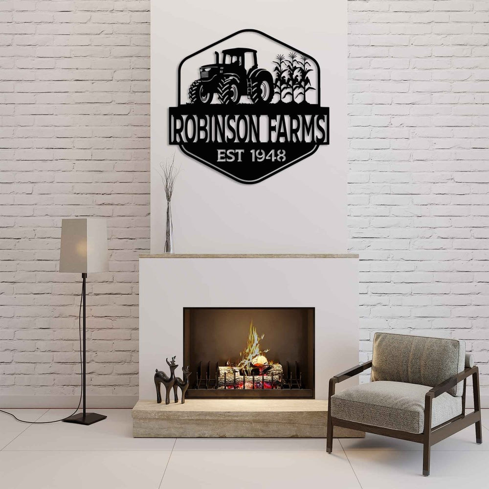 Tractor Metal Sign with Name - BrossHome Metal Wall Art