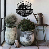 Tractor Metal Sign with Name - BrossHome Metal Wall Art