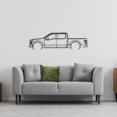 Truck Metal Sign (F150) - Metal Car Silhouette Wall Art - BrossHome Metal Wall Art