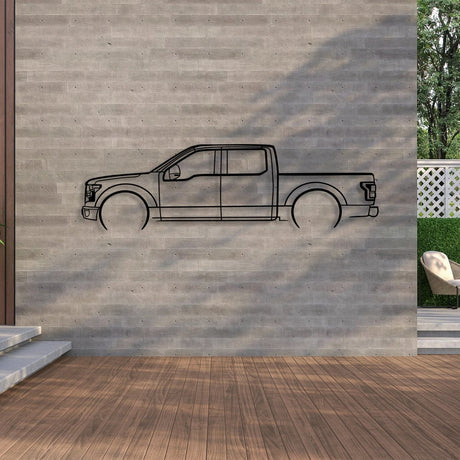 Truck Metal Sign (F150) - Metal Car Silhouette Wall Art - BrossHome Metal Wall Art