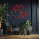Valentine’s Special Personalized Double Heart Metal Wall Art - BrossHome Metal Wall Art