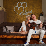 Valentine’s Special Personalized Double Heart Metal Wall Art - BrossHome Metal Wall Art