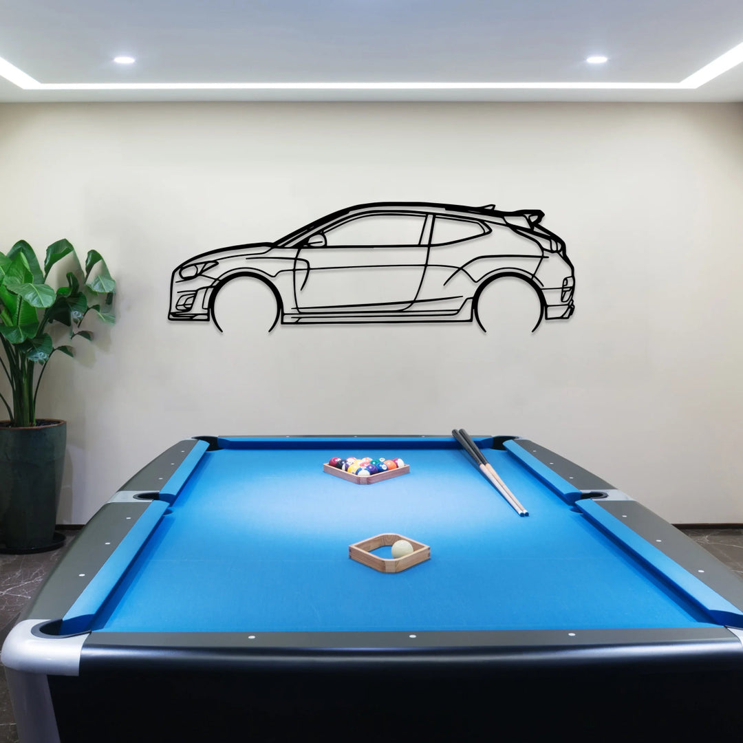 Veloster N Car Silhouette Wall Art - BrossHome Metal Wall Art
