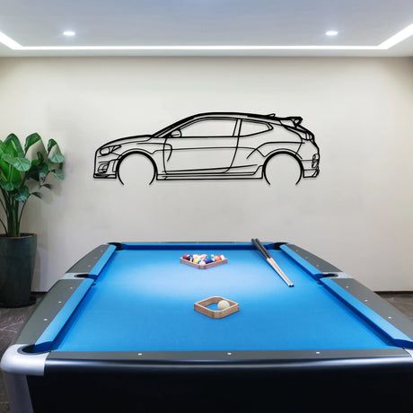 Veloster N Car Silhouette Wall Art - BrossHome Metal Wall Art