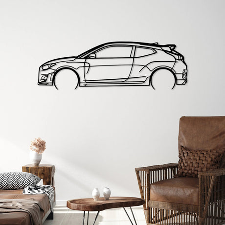 Veloster N Car Silhouette Wall Art - BrossHome Metal Wall Art