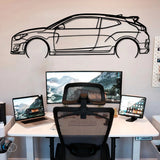 Veloster N Car Silhouette Wall Art - BrossHome Metal Wall Art