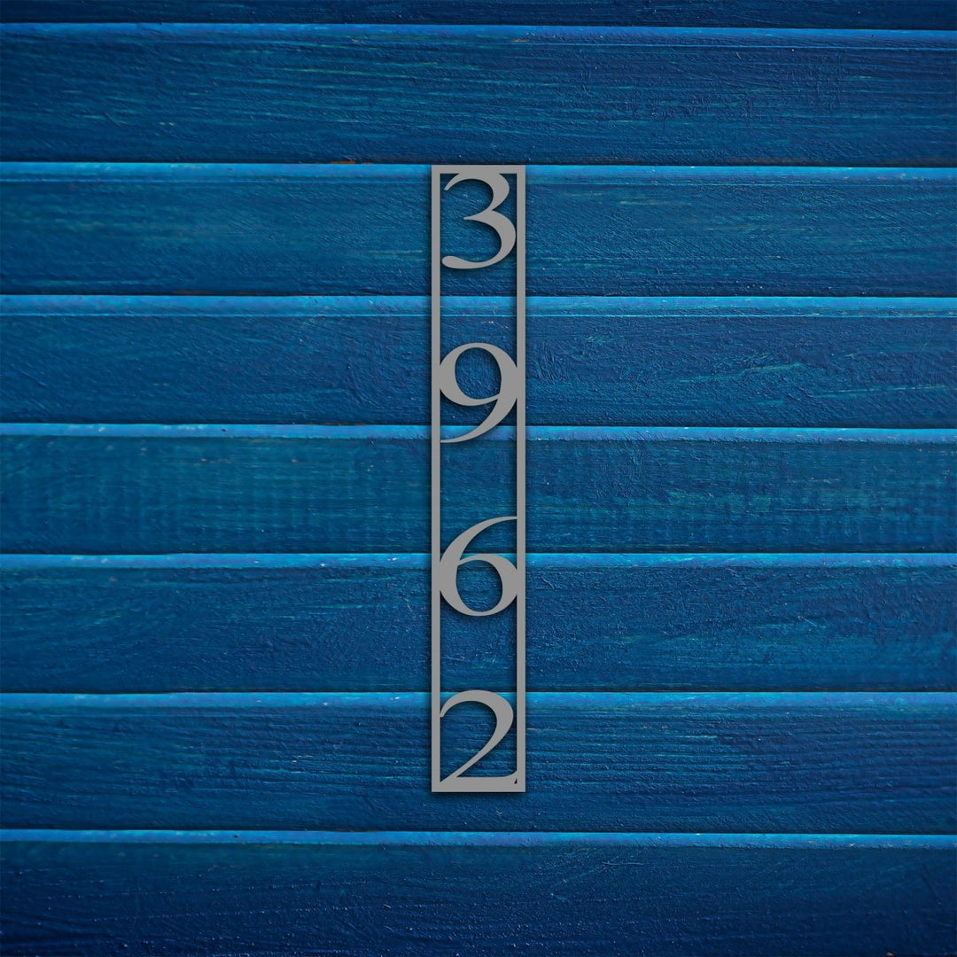 Vertical House Number Metal Garden Sign - BrossHome Metal Wall Art
