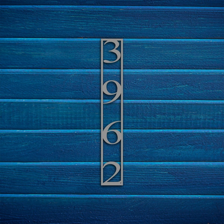 Vertical House Number Metal Garden Sign - BrossHome Metal Wall Art