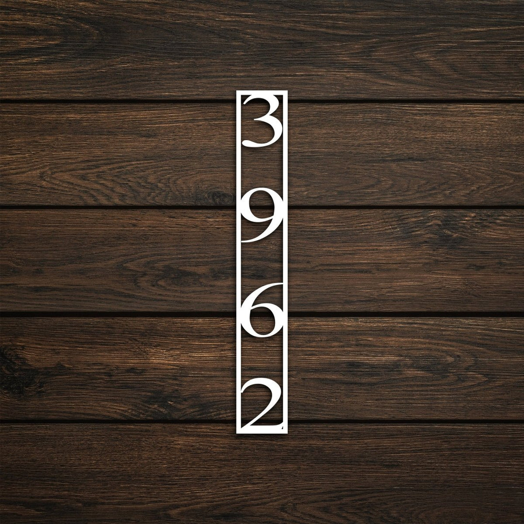 Vertical House Number Metal Garden Sign - BrossHome Metal Wall Art