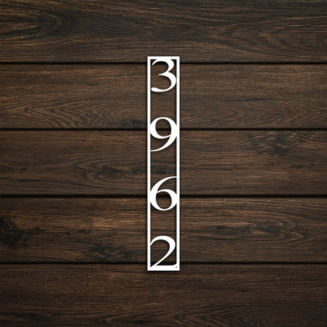 Vertical House Number Metal Garden Sign - BrossHome Metal Wall Art