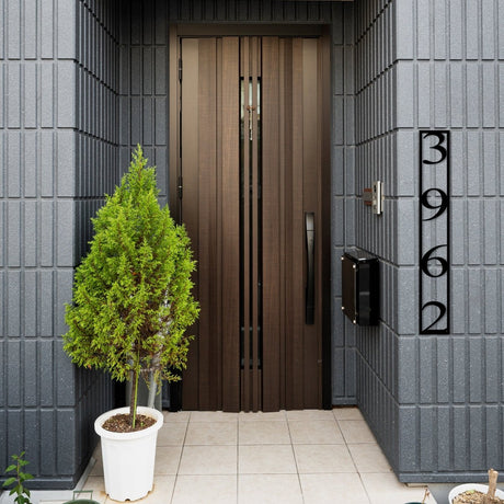 Vertical House Number Metal Garden Sign - BrossHome Metal Wall Art