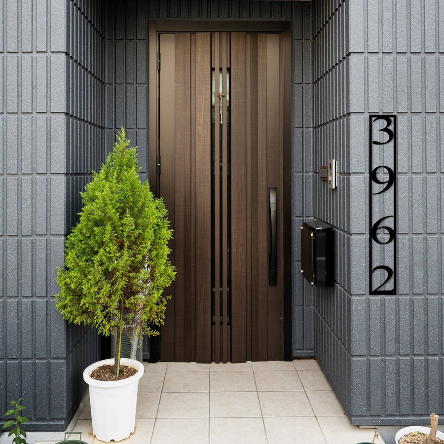 Vertical House Number Metal Garden Sign - BrossHome Metal Wall Art