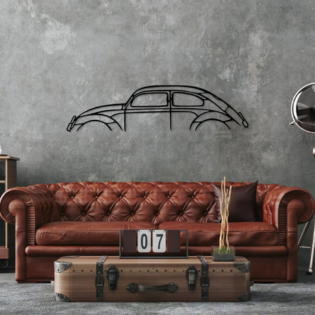 VW Convertible 1960 Car Metal Silhouette Art - BrossHome Metal Wall Art