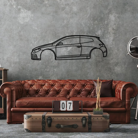 Vw Scirocco Metal Car Silhouette Wall Art - BrossHome Metal Wall Art