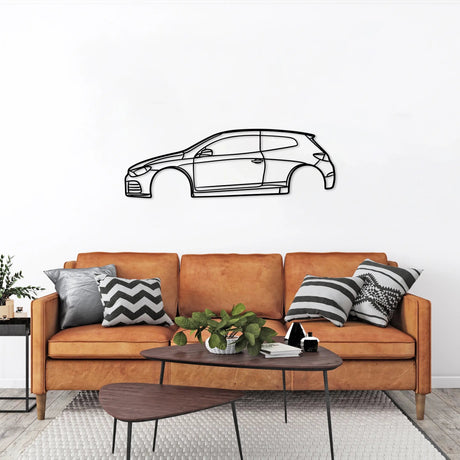 Vw Scirocco Metal Car Silhouette Wall Art - BrossHome Metal Wall Art