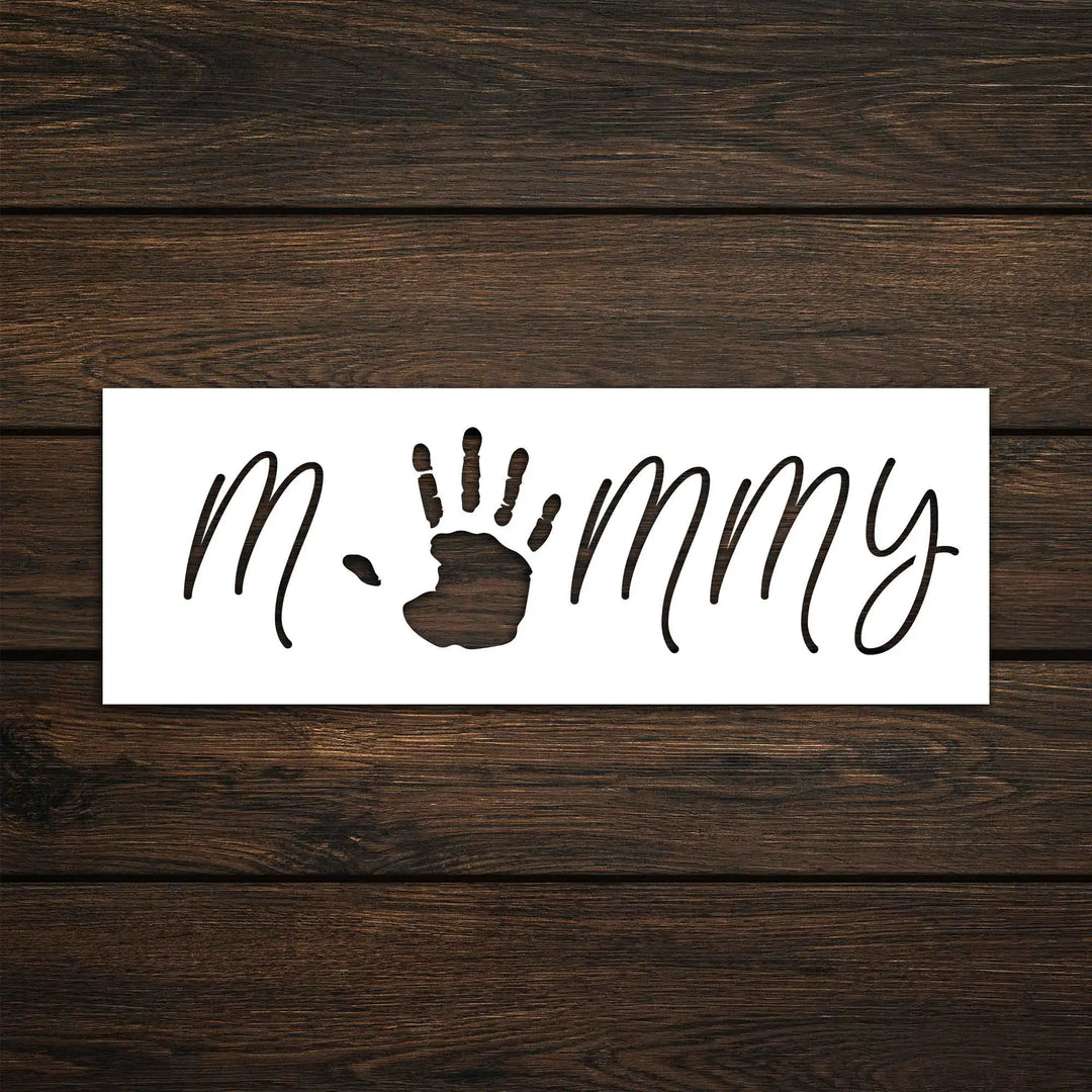 Baby Hand Print with Mommy Word Metal Wall Art