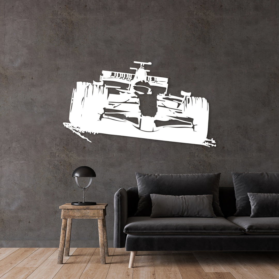 Formula 1 Sports Car Metal Wall Art