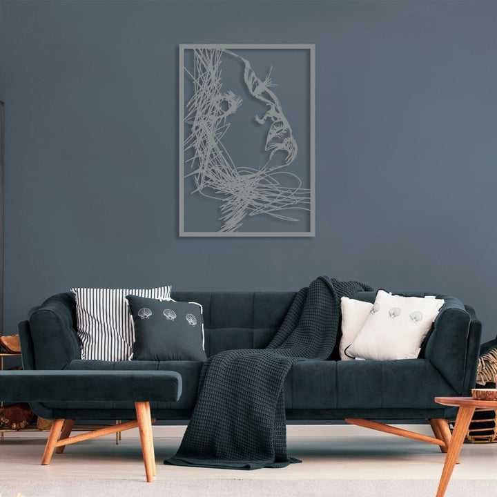 Woman Face Metal Wall Abstract - BrossHome Metal Wall Art