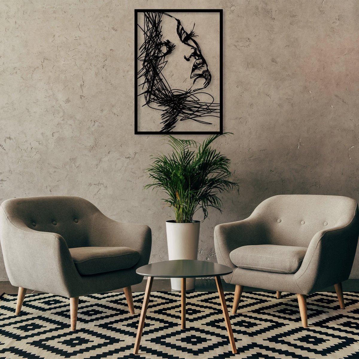 Woman Face Metal Wall Abstract - BrossHome Metal Wall Art
