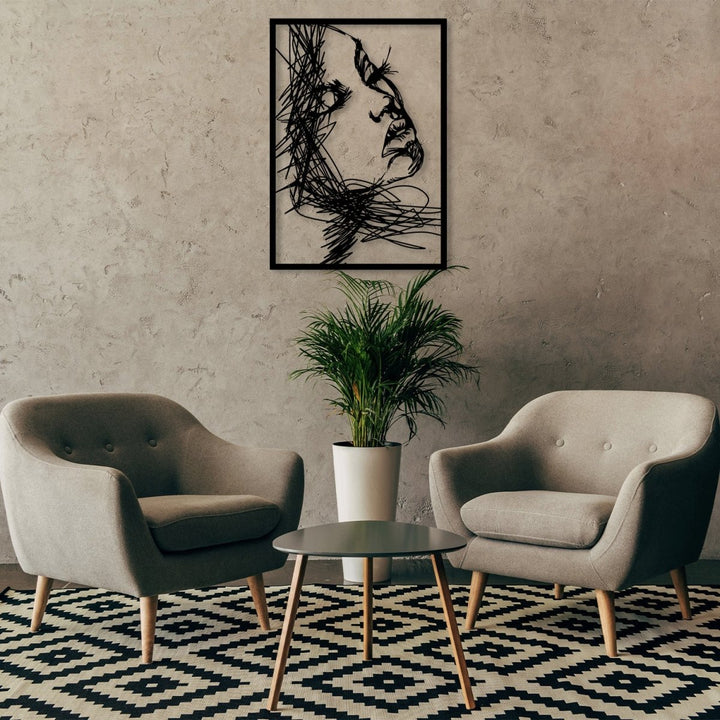 Woman Face Metal Wall Abstract - BrossHome Metal Wall Art