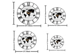 World Map Metal Wall Clock - BrossHome Metal Wall Art
