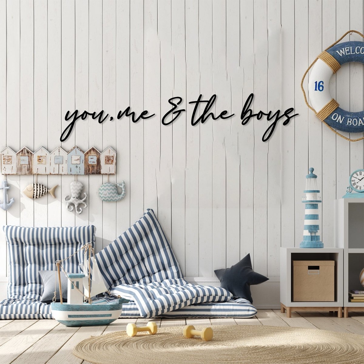 You Me and The Boys Metal Wall Sign - BrossHome Metal Wall Art