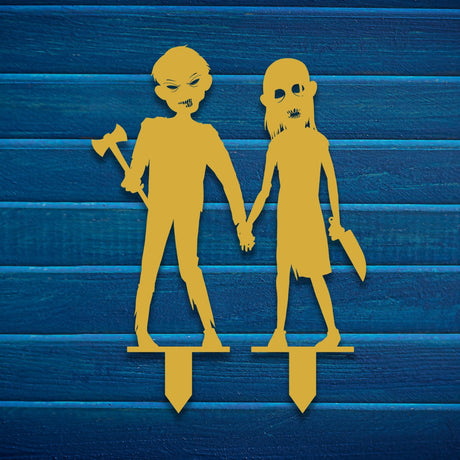 Zombie Kids Metal Garden Sign - BrossHome Metal Wall Art