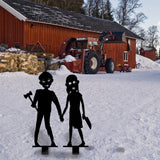 Zombie Kids Metal Garden Sign - BrossHome Metal Wall Art