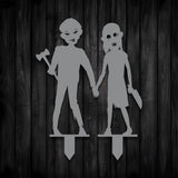 Zombie Kids Metal Garden Sign - BrossHome Metal Wall Art