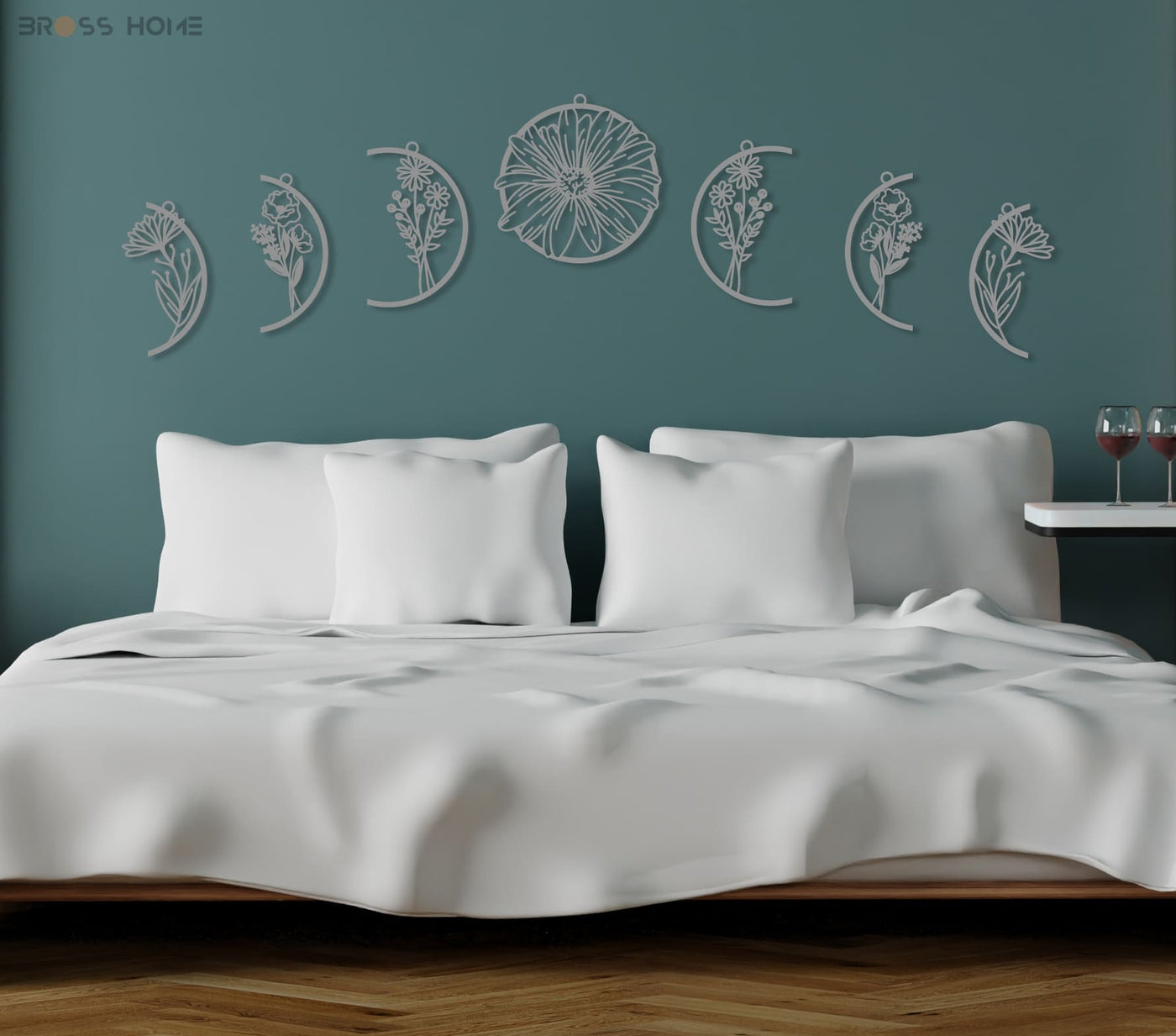 Metal Moon Phase Wall Decor - BrossHome