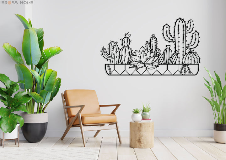 Cactus Metal Wall Art