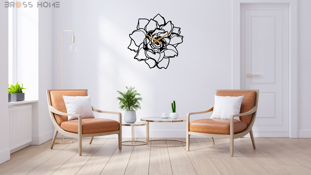 Metal Flower Wall Clock